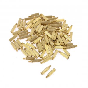 Spare Parts M2x8mmx11mm Cylinder Brass Stand Off Spacer Male to Female 100Pcs