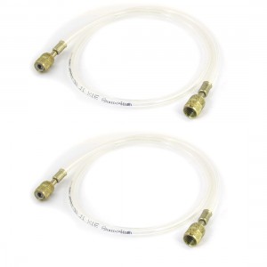 2 Pcs Gold Tone Connector Air Conditioning Refrigeration Charging Hoses 80cm
