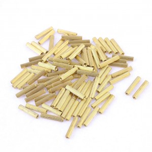 M2x18mm Cylinder Female Threaded Brass Standoff Spacer Pillars 100 Pcs