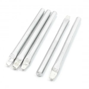 Silver Tone Slotted Tip Soldering Iron Bits 40W 5 Pcs