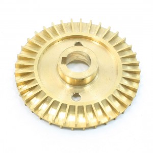 Water Pump Parts Double Side 60mm Diameter Gold Tone Brass Impeller