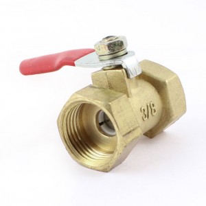 15mm x 15mm Female Thread Air Compressor Ball Valve Brass Tone