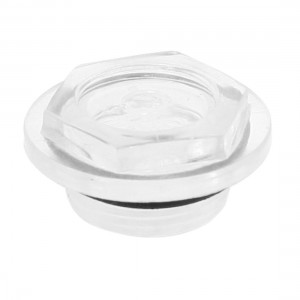 24mm Male Thread Dia Air Compressor Liquid Oil Level Sight Glass Black Clear