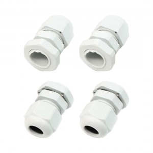 4 Pcs PG9 Off White Plastic 4mm to 8mm Cable Glands Connectors