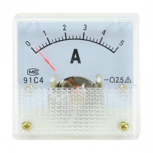 DC 0-5A Dial Analog Panel Meter Ammeter 91C4 Type Class 2.5 Accuracy