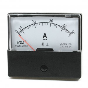 Rectangular Analog Panel Ampere Meter Amperemeter DH-670 AC 0-50A