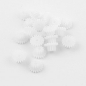 20 Pcs White Plastic Double Layers 10mm Diameter Gears Wheels