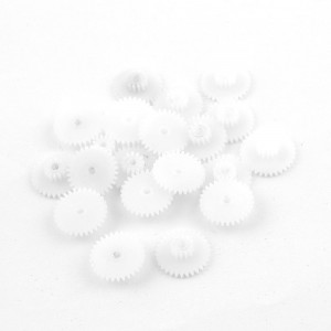 20 Pcs White Plastic Electric Double Layers 16mm Dia Wheel Gear