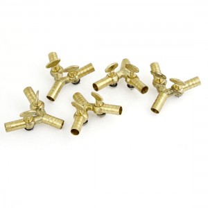 0.35" Brass Three Way Double Outlet Y Shape Gas Control Valve