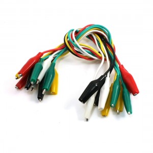 10Pcs Double-ended Test Leads Alligator Crocodile Roach Clip Jumper Cable 33cm