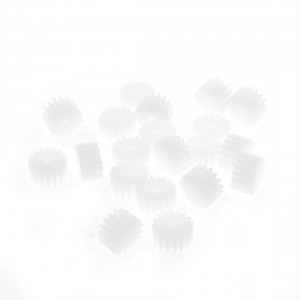20 Pcs White Plastic 9mm Diameter 5mm Thick Machanical Model Part Gear