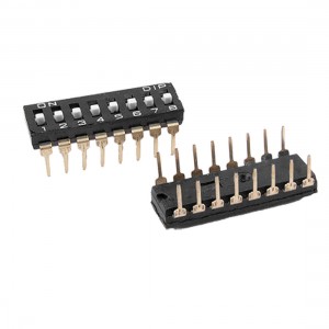 2 Pcs 2.54mm Pitch 8 Position IC Type DIP Switch Black