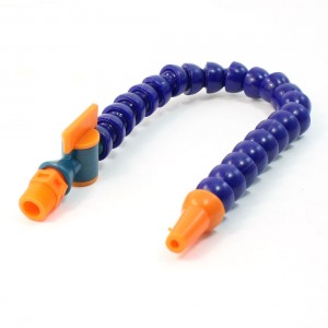 Plastic Control Valve 1/4" Thread Flexible Oil Coolant Pipe Hose 33.5cm Length