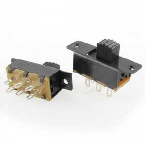 10 Pcs x Panel DC 50V 0.5A 2 Position DPDT 2P2T Slide Switch 6 Solder Lug Pin