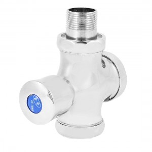 Toilet Lavatory 3/4" PT Male Thread Chrome Finish Push Button Flush Valve