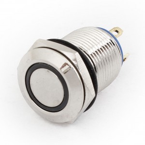 250VAC 2A DC 5V Blue LED Light SPST Momentary Type Pushbutton Switch