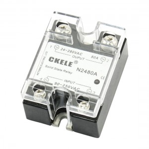 AC 24-280V to 90-250V 80A 1 Phase Metal Polished Base Solid State Relay