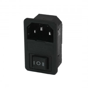 AC 10A 250V 3 Pins IEC320 C14 Inlet Male Power Plug w 6-Pin Switch