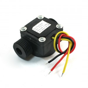 Black Plastic G1/2" 1.5-30L/min 1.75MPa Flow Sensor for Water Heater