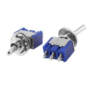 2 Pcs MTS-102 AC 125V 6A SPDT On/Off/On 3P Toggle Switch Blue