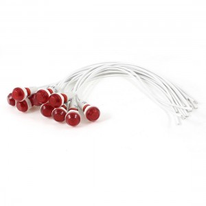 10 Pcs 10mm Hole 2 Wire Cable Red Indicator Pilot Light Lamp DC 12V