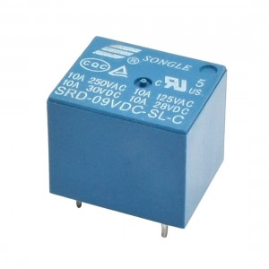 Plug in Mounted DC 9V Coil 5 Pin SPDT PCB Type Mini Power Relay Blue
