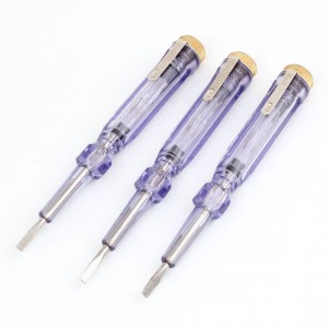 3Pcs AC100-500V 3mm Slotted Voltage Tester Pen Electroprobe Screwdriver
