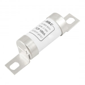 AC 660V 100A 80KA Breaking Current White Ceramic Cylindrical Fast Blow Fuse Link