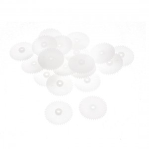 20 Pcs White Plastic 44-2.5A 28mm x 1.5mm Wheel Gears for DIY Models