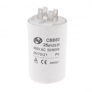 Washing Machine Nonpolar 25uF 450V AC CBB60 Motor Run Capacitor
