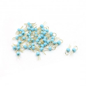 50 x Blue Ceramic Bead Gold Plated Copper Solder Probe PCB Test Pin