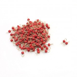 200Pcs Red Ceramic Bead Gold Plated Copper Solder Probe PCB Test Pin