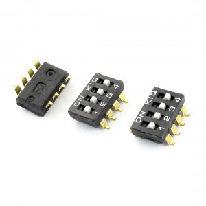3 Pcs PCB Mount 4-Position 2.54mm Pitch SMD Type Key DIP Switches