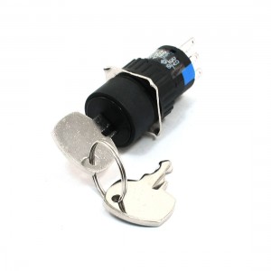 AC 250 3A SPDT Rotary Keylock 2 Position Push Button Switch w 2 Keys