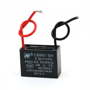 AC 450V 2.5uF Rectange Shape Motor Capacitor CBB61 for Air Conditioner