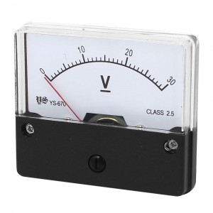 Plastic Housing DC 0-30V Scale Range Analog Voltage Panel Meter YS-670