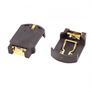 2 Pcs CR2032 2032 2025 Cell Button Battery Socket Holder Case SMD SMT Brown