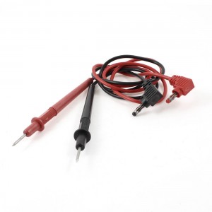 Pair 26" Long 1000V Banana Plug Type Multimeter Testing Lead Probe Black Red
