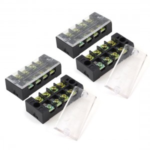 4 Pcs Dual Row 4P Screw Connector Electric Barrier Terminal Block Board 35A