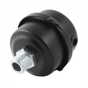 Black Metal Casing 3/8"PT Male Thread Exhaust System Silencer Muffler