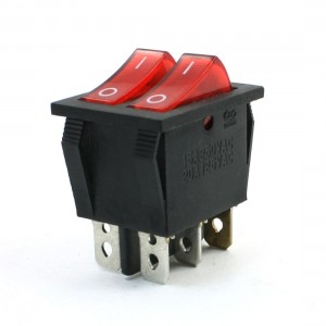 Double SPDT ON/OFF 2 Position 6 Pins Red Neon Light Boat Rocker Switch