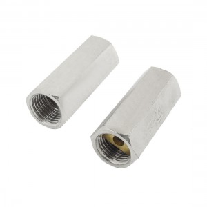 2 Pcs 1/4 PT Diameter Thread Silver Tone Straight One Way Check Valve