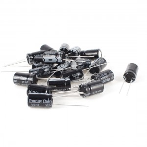 20 Pcs 1000uF 25V 105C Radial Electrolytic Capacitors Black 10x17mm