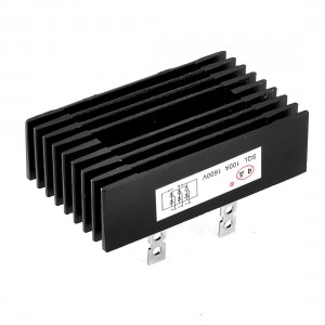 Black 5 Pins 3 Phase 100A 1600V Power Component Bridge Rectifier