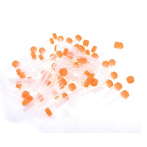 100 Pcs 10ml Round Bottom Centrifuge Tubes w Attached Caps Clear White Orange