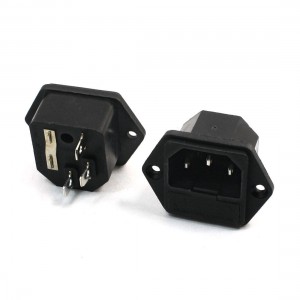 2pcs Fuse Holer C14 Inlet Power Supply Male Plug Socket AC 250V 10A