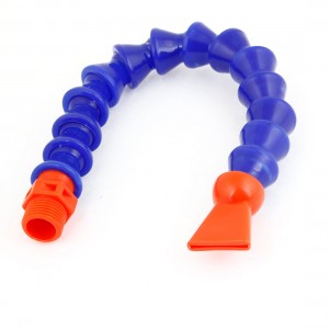 Plastic Nozzle 1/2" PT Thread Flexible Coolant Pipe Dark Blue Orange