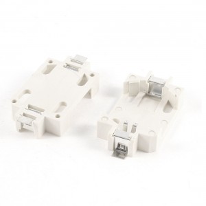2 Pcs CR2032 Cell Button Battery Socket Holder Case SMD SMT Tin Plated White