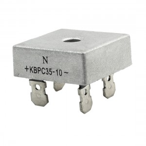 KBPC35-10 1KV 35A 6mm Hole Single Phase Bridge Rectifier Silver Tone