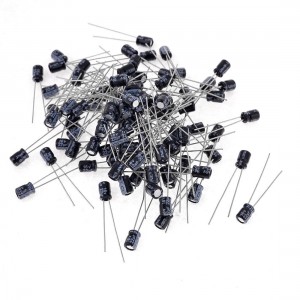 98Pcs 22uF 16V Cylinder Aluminum Electrolytic Capacitors